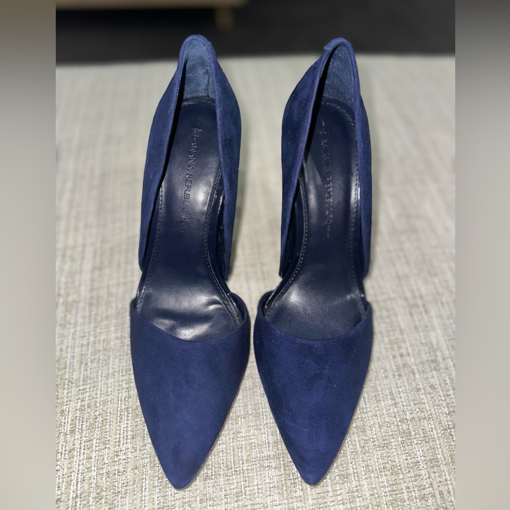 Blue suede Banana Republic Heels